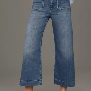 The Colette Cropped High-Rise Wide-Leg Jeans by Maeve